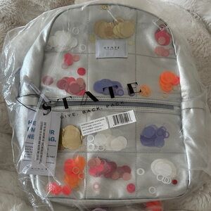 STATE Kids' Silver and Multicolor Confetti Backpack